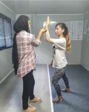 Practicing their new skills
