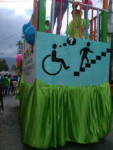 A float in the Jacmel carnival raises awareness.