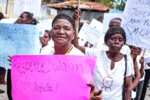 A community observes International Women's Day.