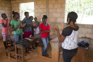 A Girls' Club gathering in southeastern Haiti.
