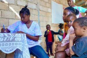 Providing health care to women and children.