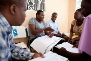 BB staffer Maude leads a preventing VAWG training.