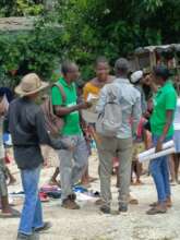 Activists canvass during market day.