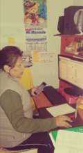 Teacher offering on-line lessons to her students