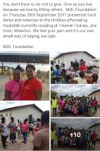 Donation to mudslide victims