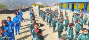 School children with some aid