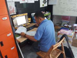 Peter digitizing data at BEAM