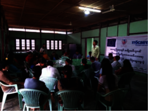 Su Myat assisting with gender issue workshops.