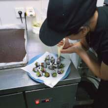 Tasya preparing dessert during training