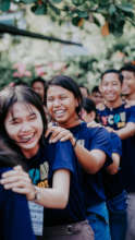 Participants during the team building