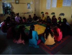 Girls participating in an FGD with LP Participants