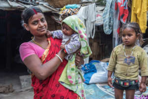 Mother with children