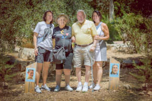 Rosenthal Family next to trees of remembrance