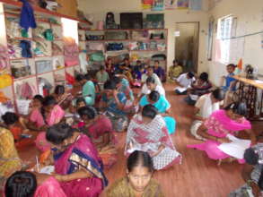 Girls in their living quarters