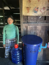 Romaskean with her new life-changing water filter!