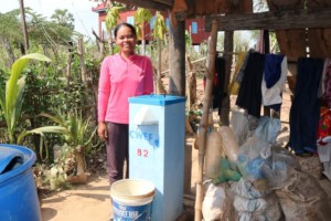 Phoung with her BioSand Water Filter