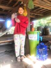 Eth with the biosand water filter you gave her!