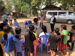 CWEF's Kanhchana leads a health lesson with kids