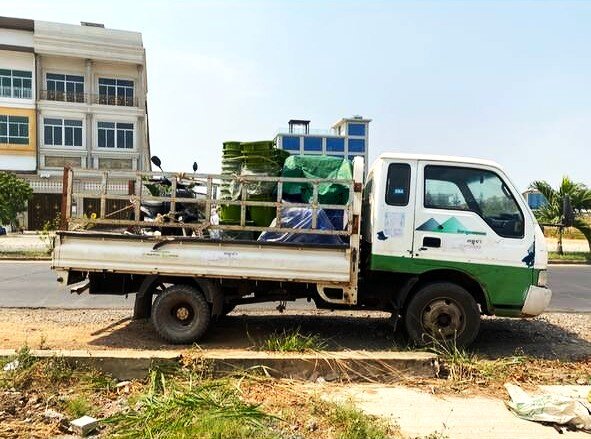 Biosand water filters loaded up on the truck