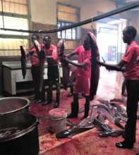 Youth training in fish preparation