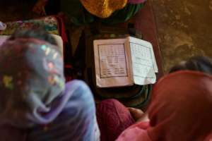 Student's study in the refugee camp