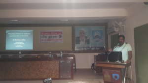 Veterinary doctor addressing stake holders