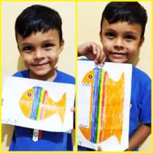 David, 5, with his drawing