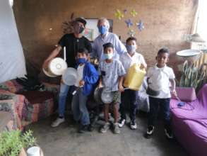 Percussion class with homemade instruments