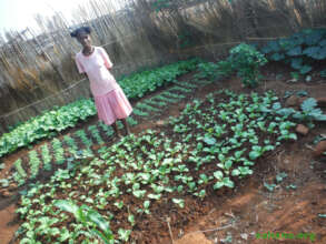 A vegetable garden next to their house