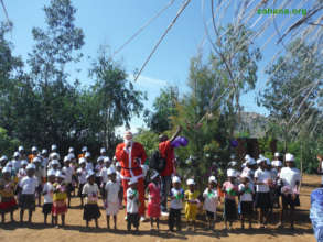 Santa sighted at schools in Madagascar