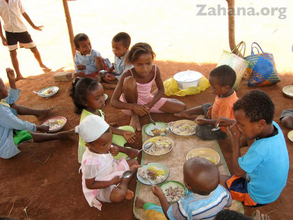 Children eating after the clebration