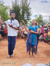 Zahana's teachers dancing at the festivities
