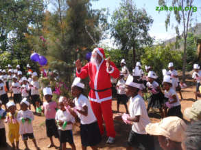 Santa and the kids
