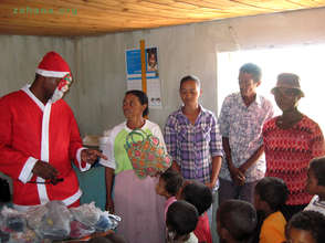 Santa and Jean our gardener in the school