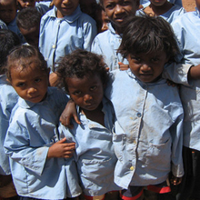 The new school uniforms made in the village
