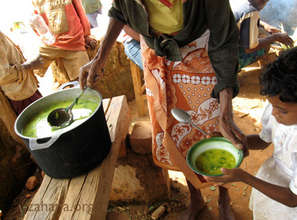 Cooking soup in the school yard
