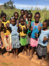 Students with their seedlings