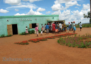 The new school with flower beds