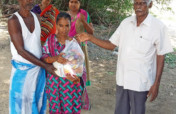 Blind girl food support and care for 1 year