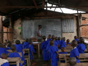 Schoolchildren in their classroom