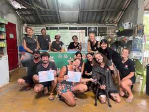 Some LAW Staff thanking 2 departing volunteers