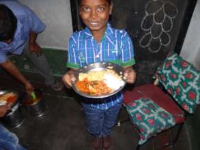 Harish (name change) with his nutritious meal