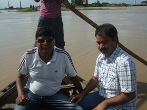Deepak in the flooded fields of North Bihar