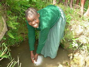 A student collects her day's water