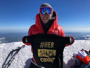 Lama at the summit of Mount Elbrus