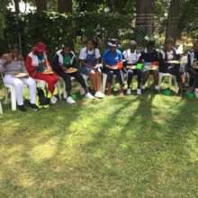 Lunch, sitting around in a circle