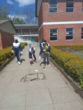 Picking up litter at school - given to give