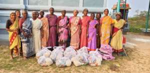 Elders receiving food groceries