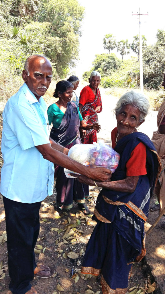Monthly groceries to 78 neglected elder women