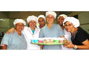 Yogurt team offering yogurt